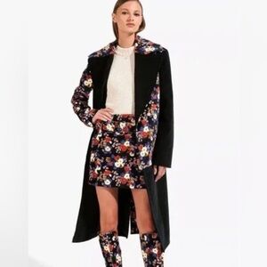 STAUD Candice Velvet Floral Color Block Women Coat NWOT